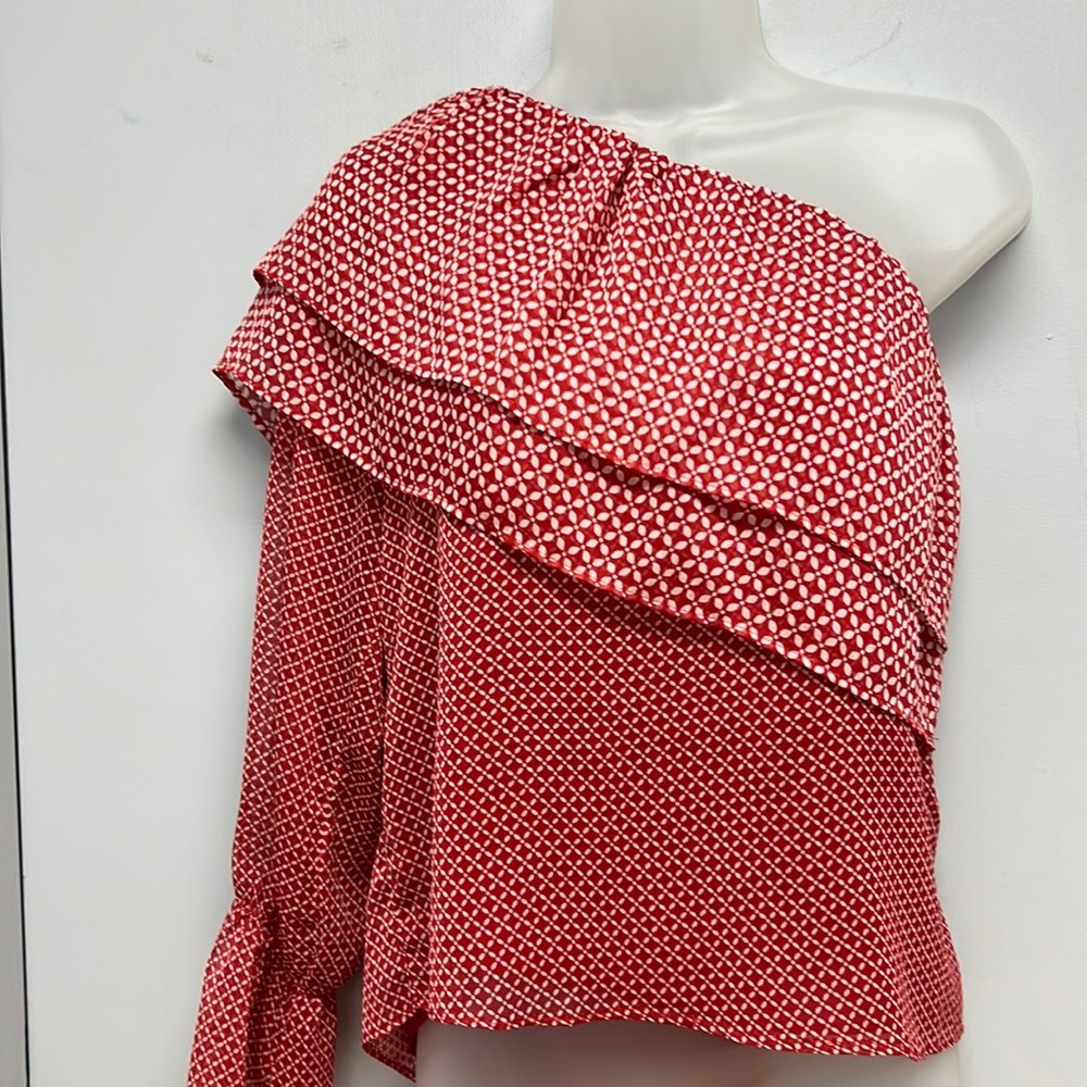 NWT Lucky Brand Women’s One Shoulder Ruffled Blouse